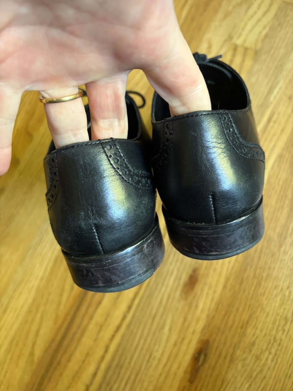 Cole Haan 7.5 Black Leather Brogue Derby Oxfords - Picture 8 of 8